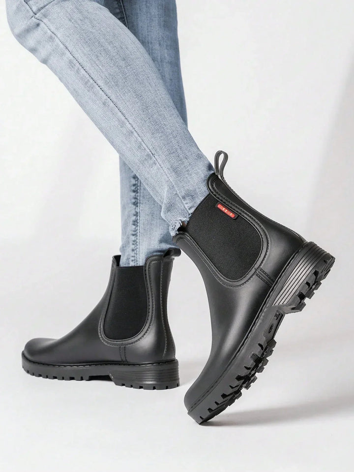 Womens Chelsea Waterproof Rain Boots Matte Rubber 4