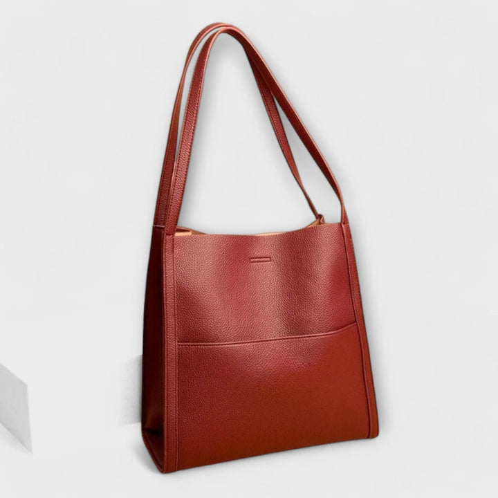 Womens Classic Leather Tote Bag for Laptops 1