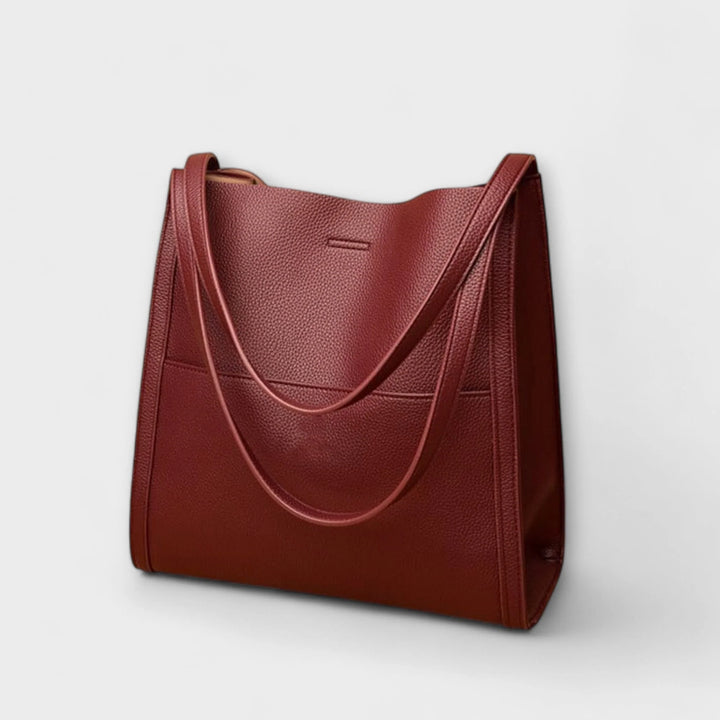 Womens Classic Leather Tote Bag for Laptops 2