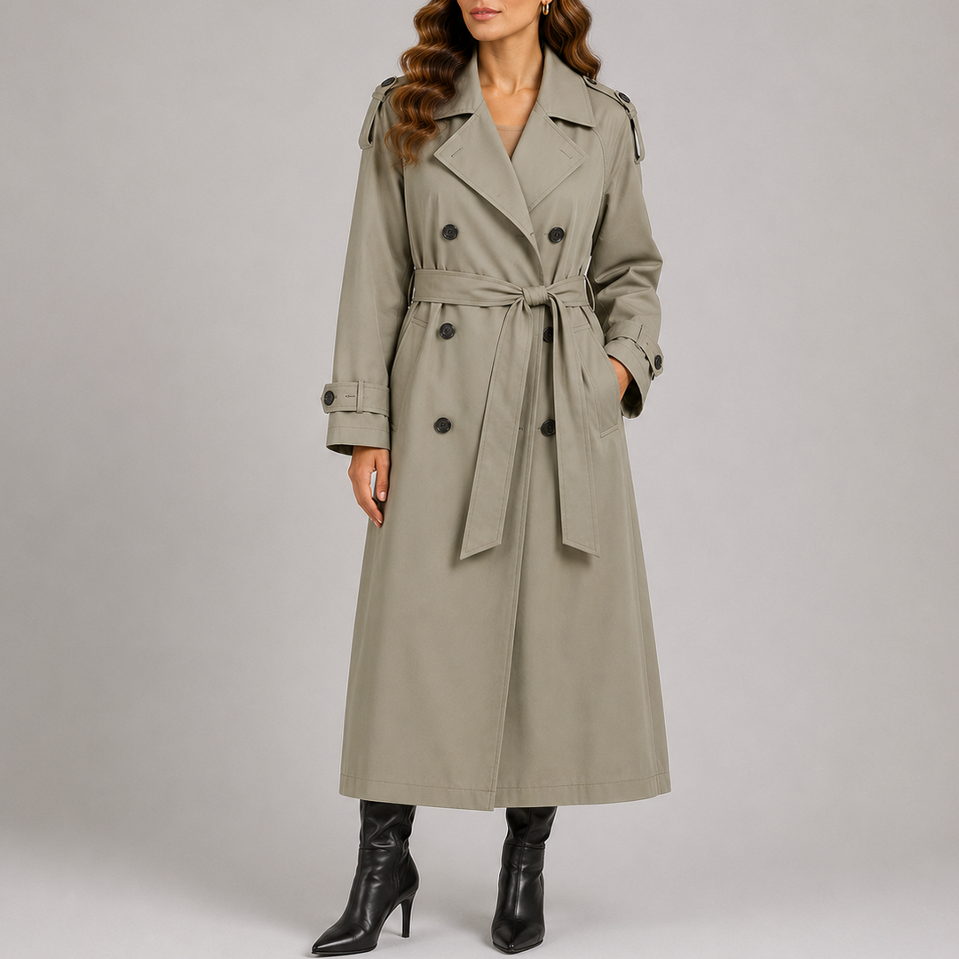 Womens Classic Long Sleeve Trench Coat Lightweight Design 1