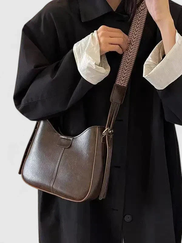 Womens Elegant Adjustable Strap Shoulder Bag Leather 4