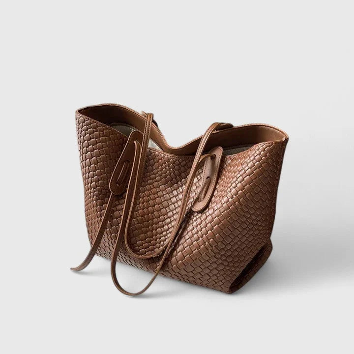 Womens Elegant Spacious Tote Bag Lightweight Woven Fabric 3