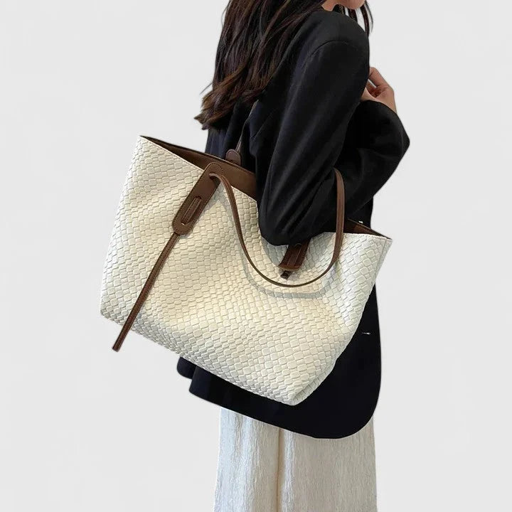 Womens Elegant Spacious Tote Bag Lightweight Woven Fabric 6