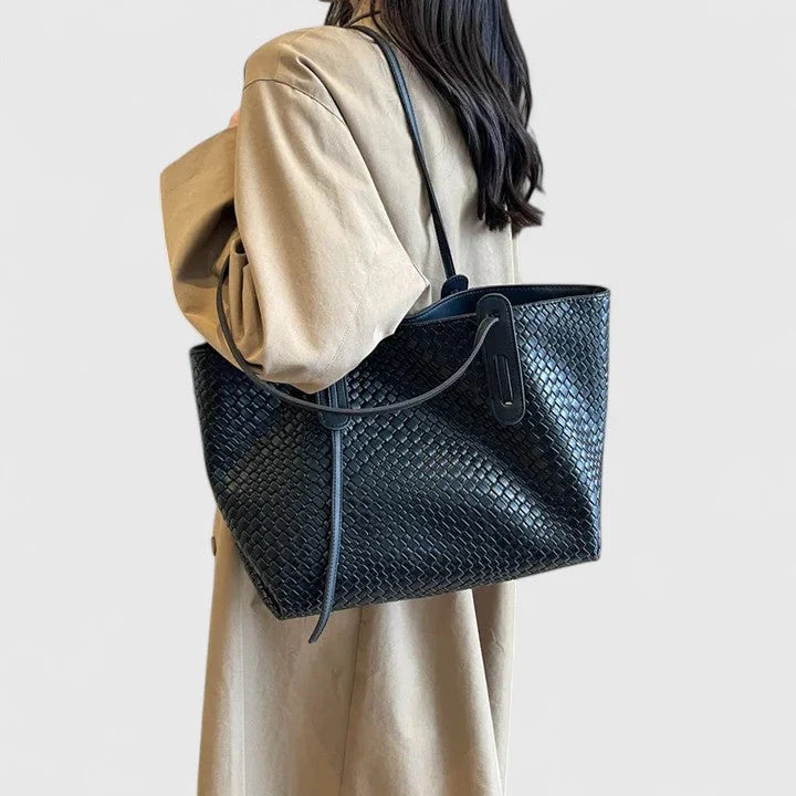 Womens Elegant Spacious Tote Bag Lightweight Woven Fabric 7