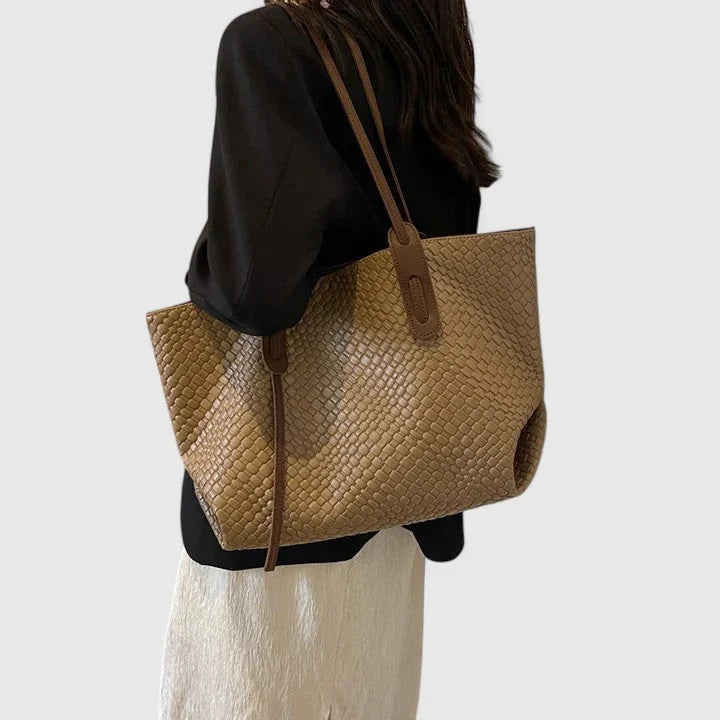 Womens Elegant Spacious Tote Bag Lightweight Woven Fabric 8