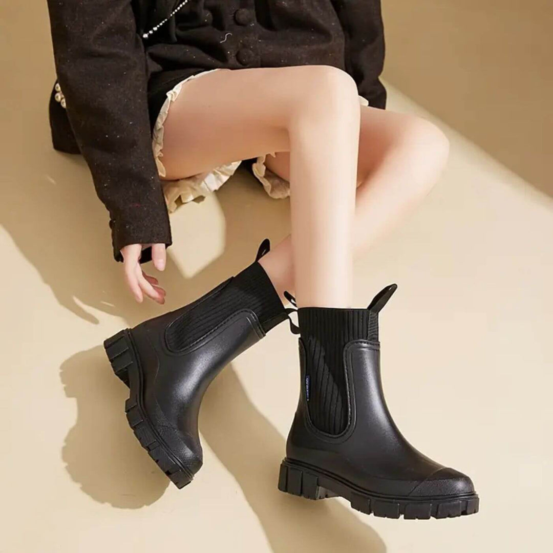 Womens Elegant Waterproof Non-Slip Boots Leather 3
