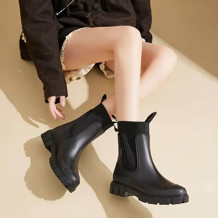 Womens Elegant Waterproof Non-Slip Boots Leather 3