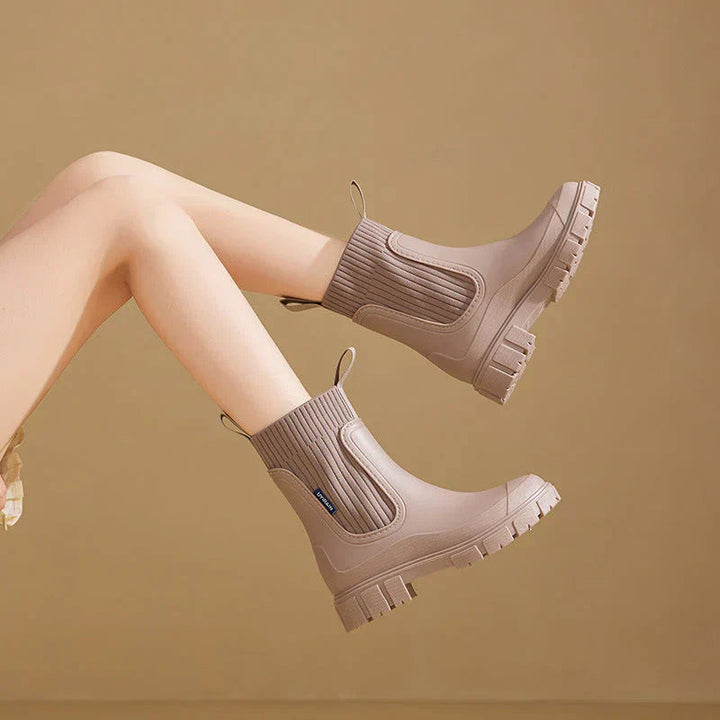 Womens Elegant Waterproof Non-Slip Boots Leather 4