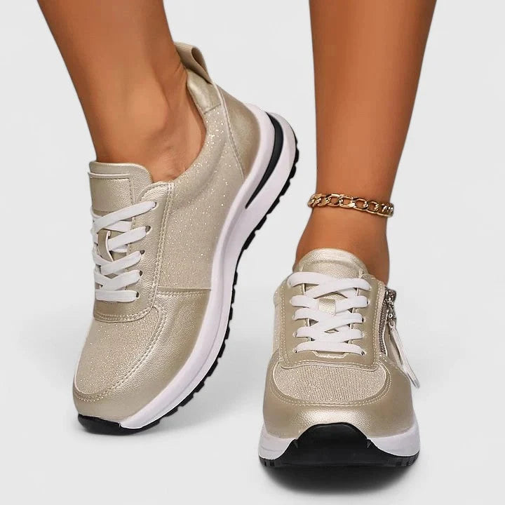 Women's Trainers Elegant Zipper Comfort Shoes Non-Slip Gel Sole 7