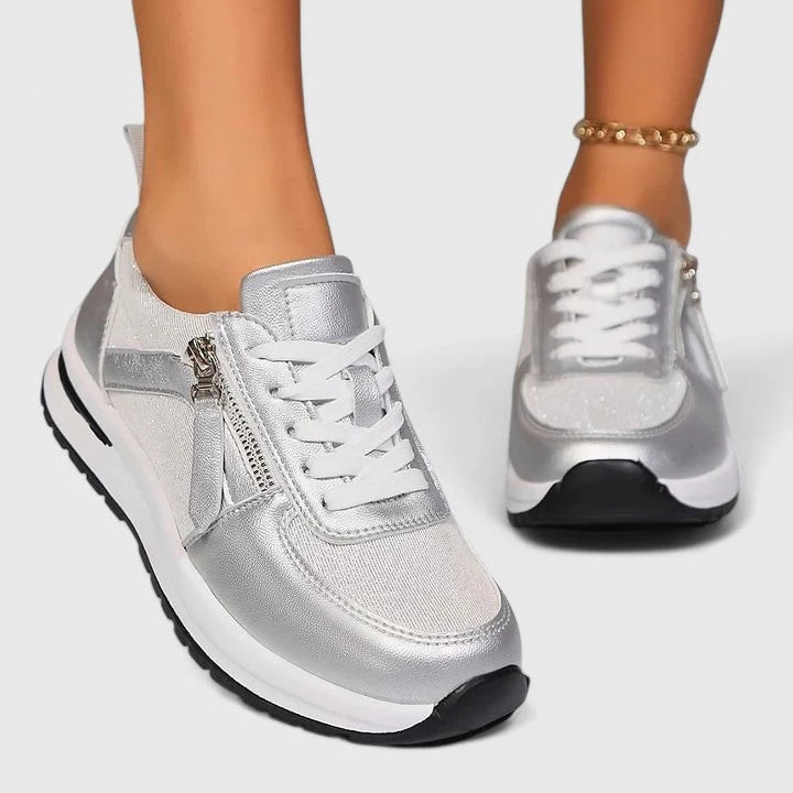 Women's Trainers Elegant Zipper Comfort Shoes Non-Slip Gel Sole 8