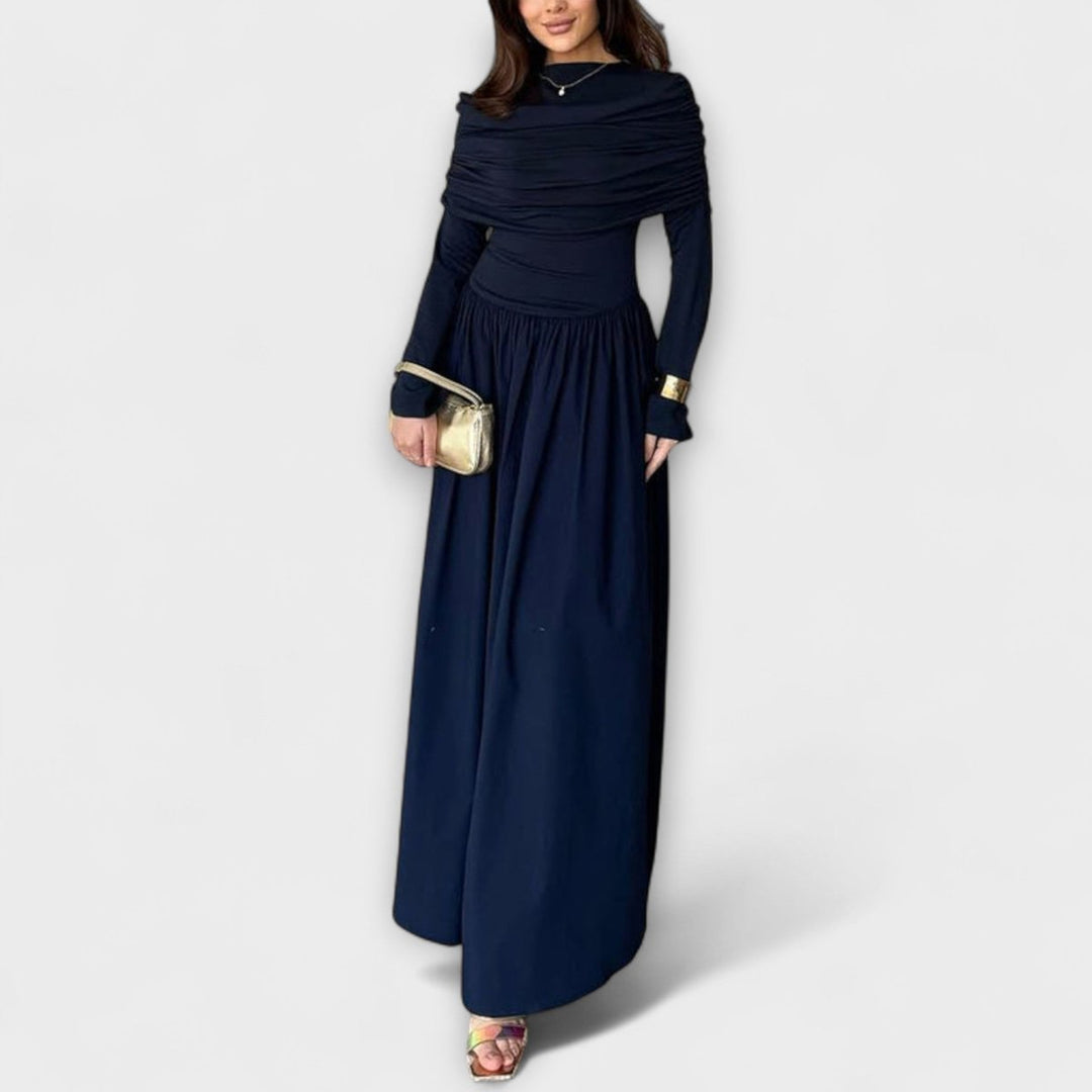 Womens Floral Bohemian Long Sleeve Maxi Dress Relaxed A-Line 1