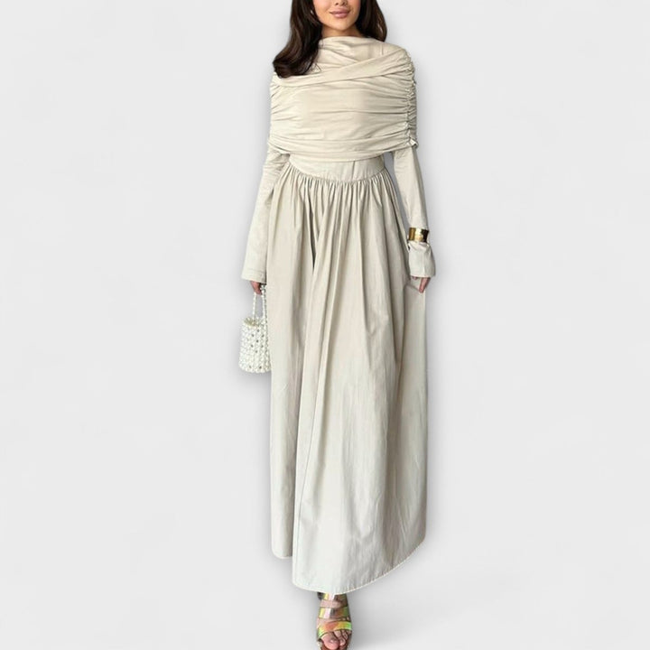 Womens Floral Bohemian Long Sleeve Maxi Dress Relaxed A-Line 2