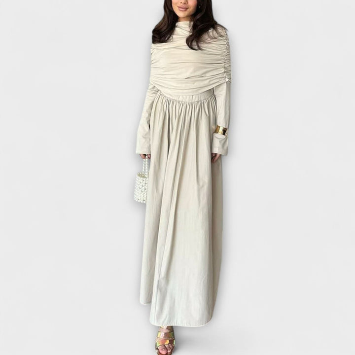 Womens Floral Bohemian Long Sleeve Maxi Dress Relaxed A-Line 4