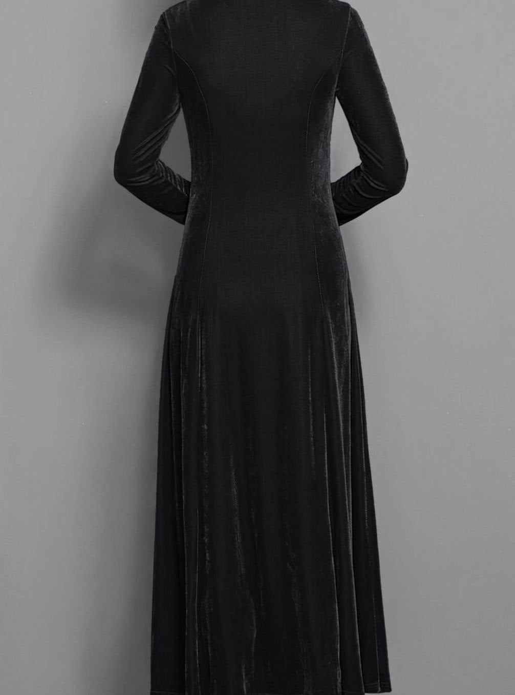 Womens Formal Long Sleeve Maxi Dress Velvet A-Line 6