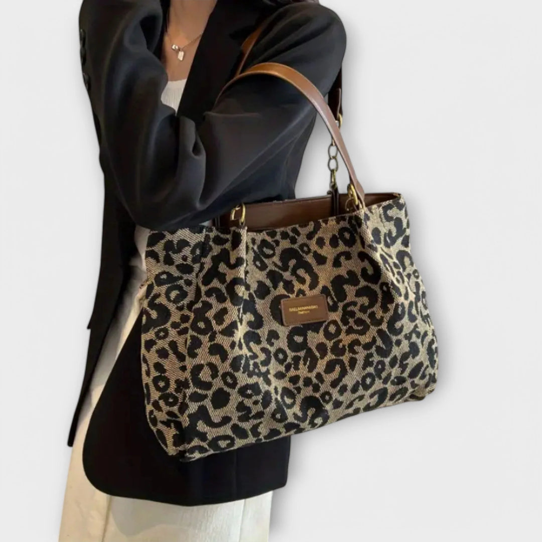 Womens Leopard Print Canvas Tote Bag Durable Everyday Carry 1