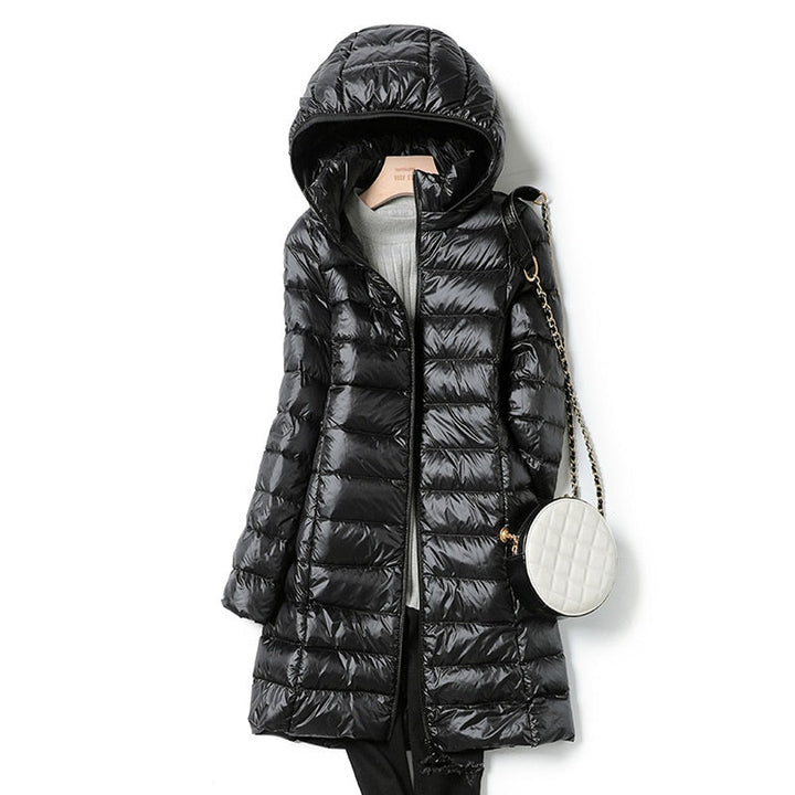 Womens Longline Hooded Puffer Coat Lightweight Winter Coats 0