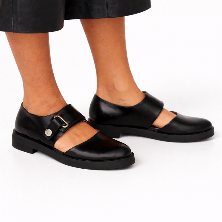 Womens Modern Mary Jane Flats Comfortable Leather Flat Shoes 0
