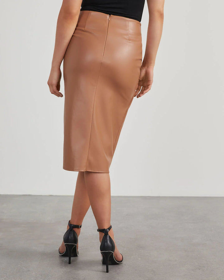 Womens Modern Slit Leather Skirt Stylish Design 4