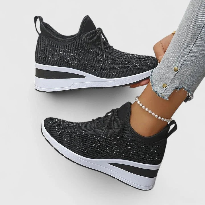 Women's Trainers Mesh Comfort Shoes Orthopaedic Rhinestone Strap 0