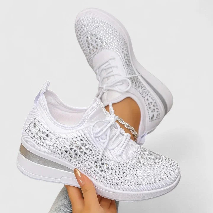 Women's Trainers Mesh Comfort Shoes Orthopaedic Rhinestone Strap 2