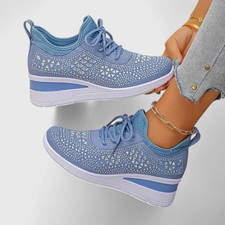 Women's Trainers Mesh Comfort Shoes Orthopaedic Rhinestone Strap 3