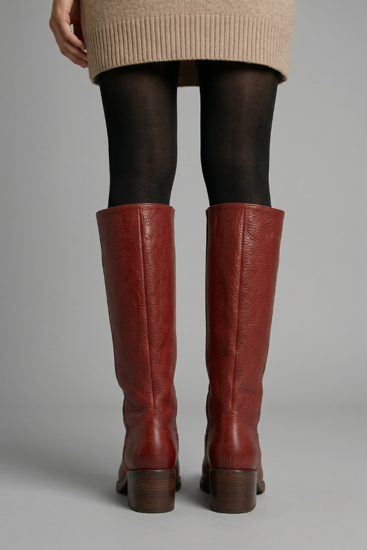 Womens Orthopaedic Pull-On Mid Calf Boots Leather 4