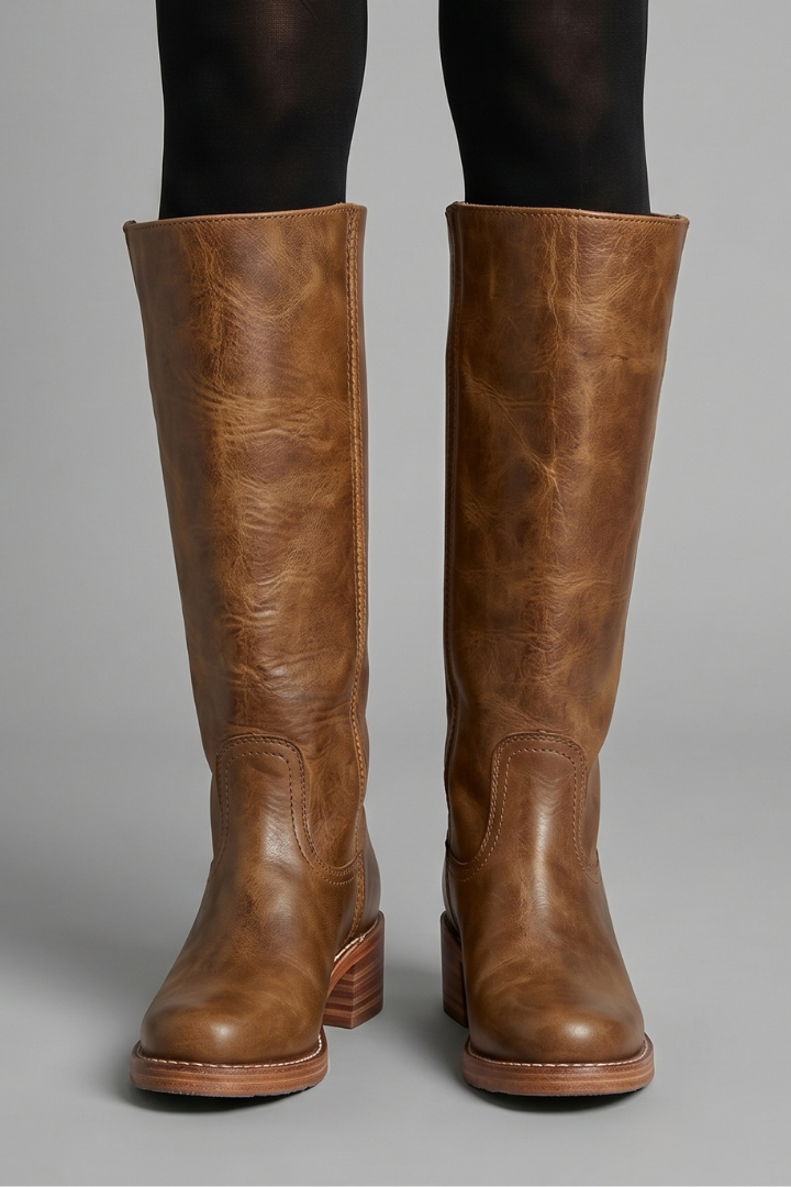 Womens Orthopaedic Pull-On Mid Calf Boots Leather 8