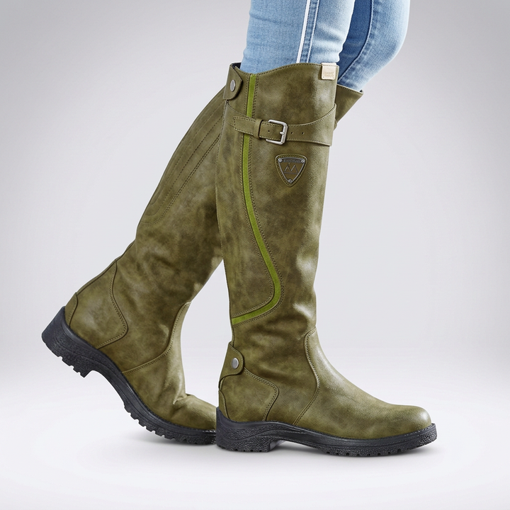 Womens Orthopaedic Tall Buckle Knee High Boots Leather 0