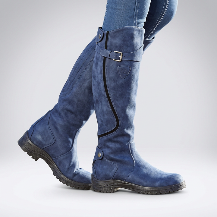 Womens Orthopaedic Tall Buckle Knee High Boots Leather 1