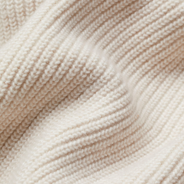 Womens Oversized Ribbed Open-Front Cardigan Merino Wool 4
