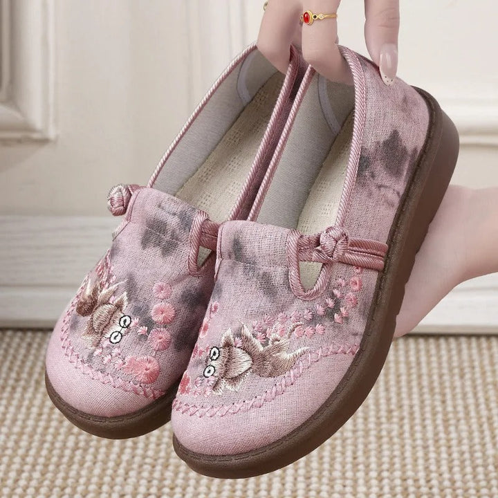 Womens Printed Slip-On Flat Loafers Comfortable Synthetic 0