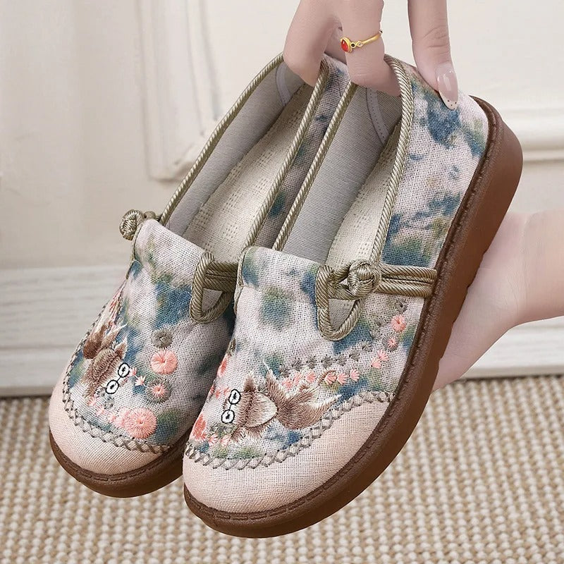Womens Printed Slip-On Flat Loafers Comfortable Synthetic 2