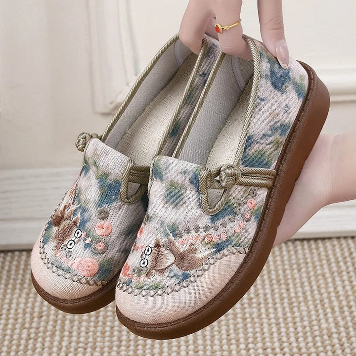 Womens Printed Slip-On Flat Loafers Comfortable Synthetic 2