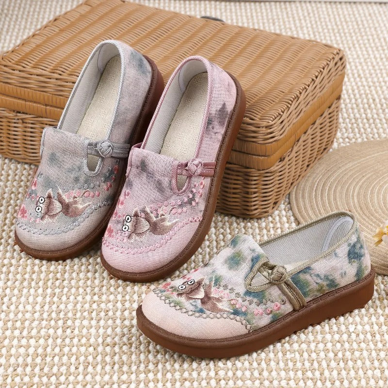 Womens Printed Slip-On Flat Loafers Comfortable Synthetic 3