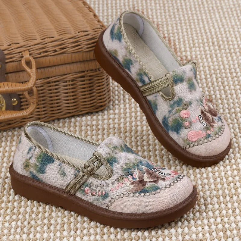 Womens Printed Slip-On Flat Loafers Comfortable Synthetic 4