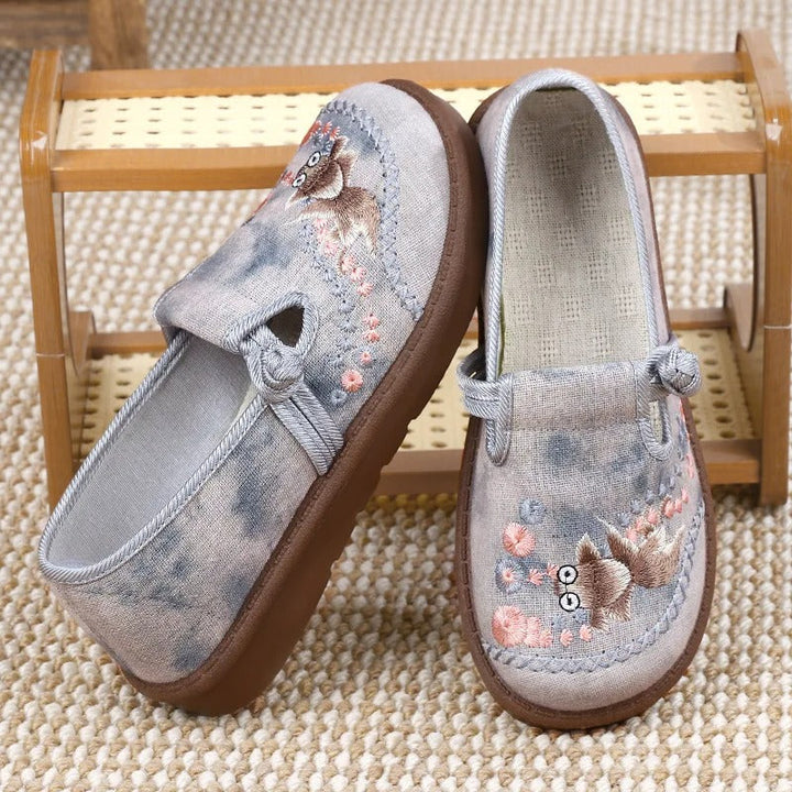 Womens Printed Slip-On Flat Loafers Comfortable Synthetic 6