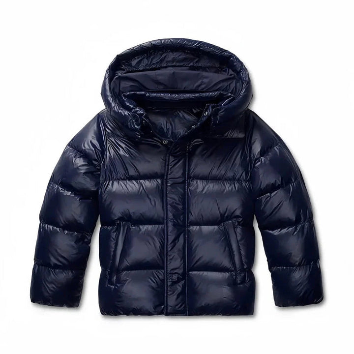 Womens Quilted Hooded Puffer Jacket Lightweight Glossy 4
