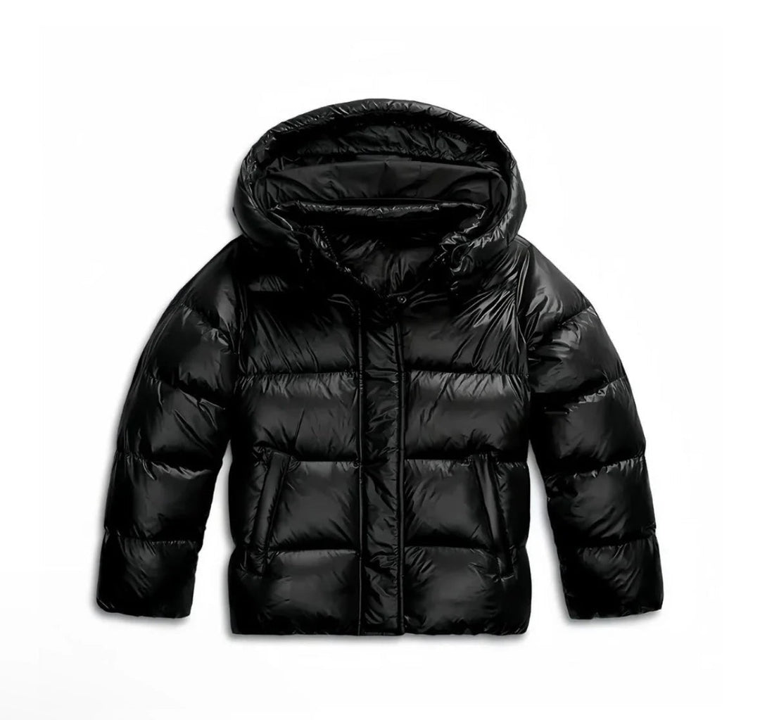 Womens Quilted Hooded Puffer Jacket Lightweight Glossy 6