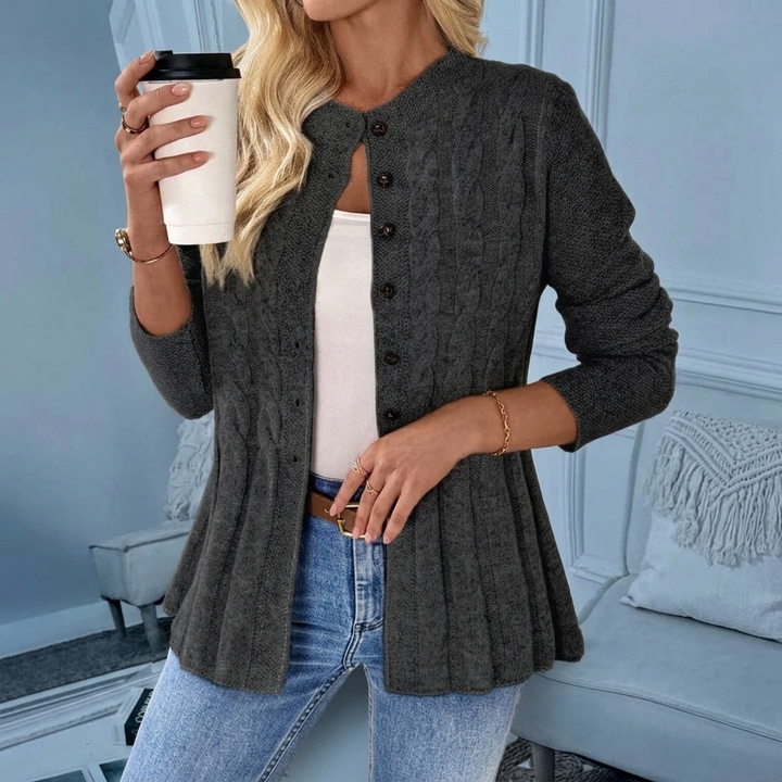 Womens Ribbed Button-Front Cardigan Sweater Cotton 4