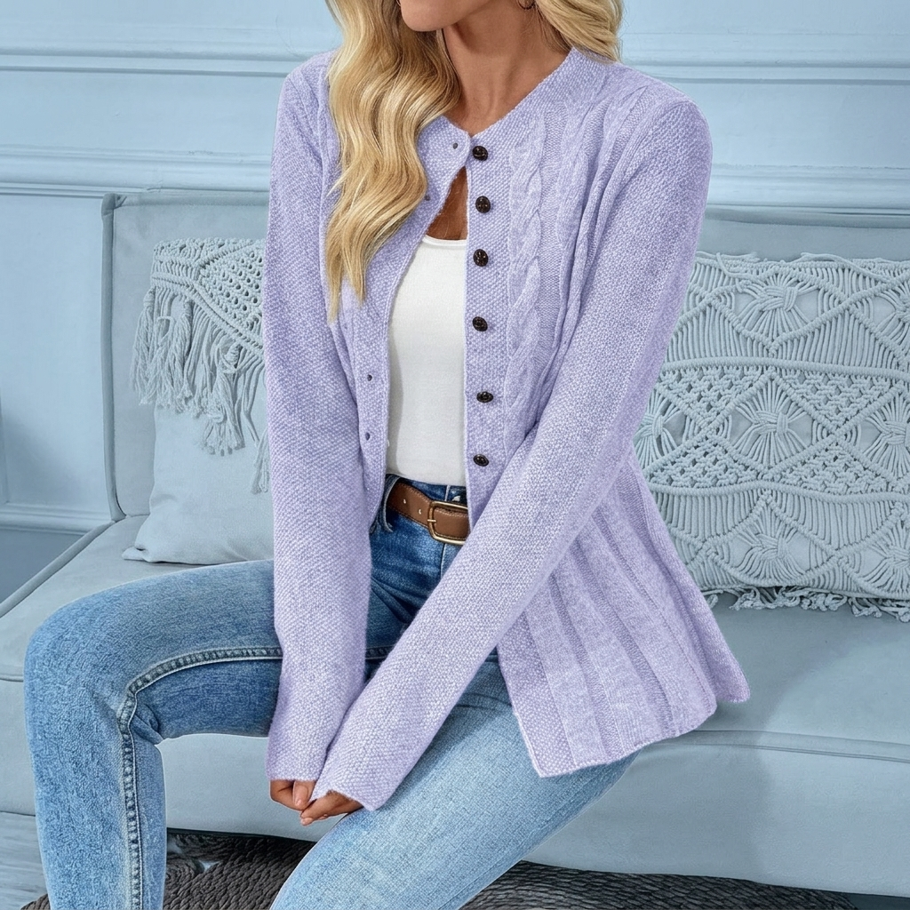 Womens Ribbed Button-Front Cardigan Sweater Cotton 5