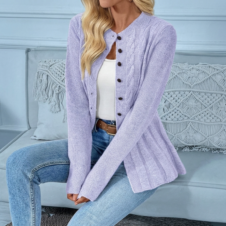 Womens Ribbed Button-Front Cardigan Sweater Cotton 5