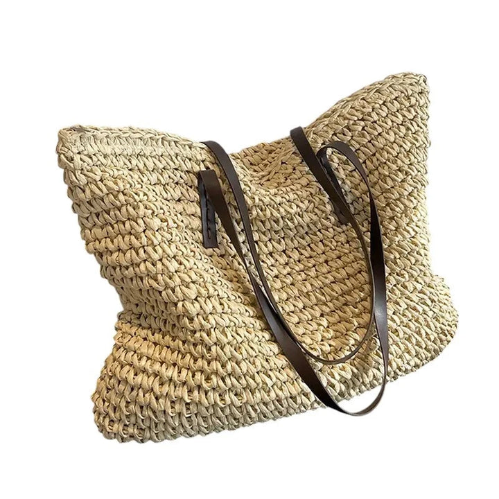 Womens Woven Lightweight Tote Bag With Durable Straps 0
