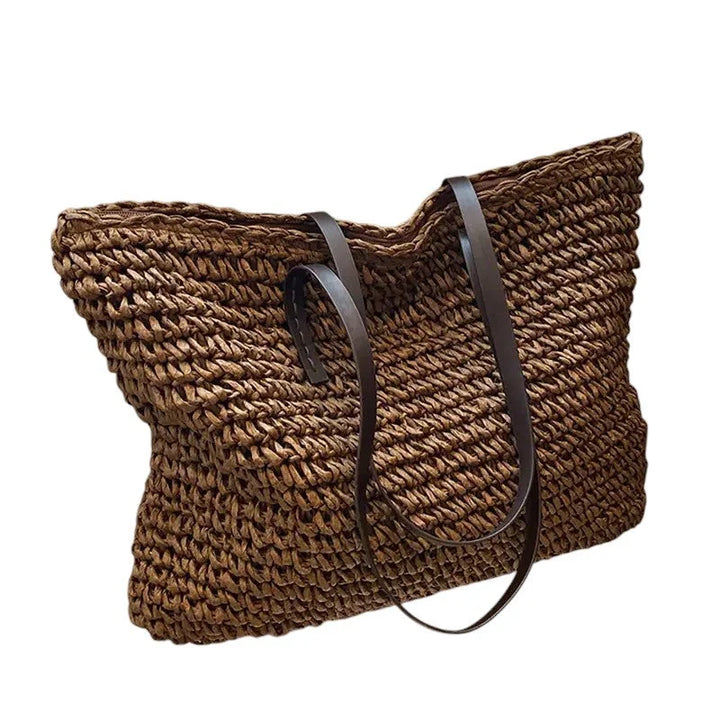 Womens Woven Lightweight Tote Bag With Durable Straps 2
