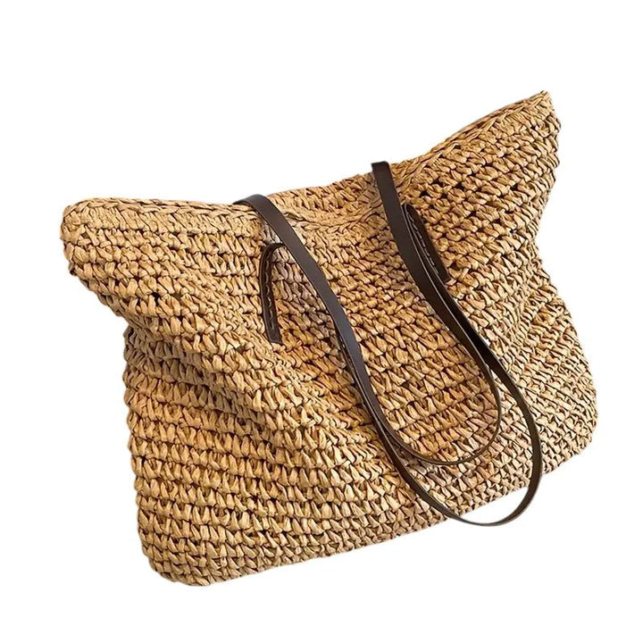 Womens Woven Lightweight Tote Bag With Durable Straps 3