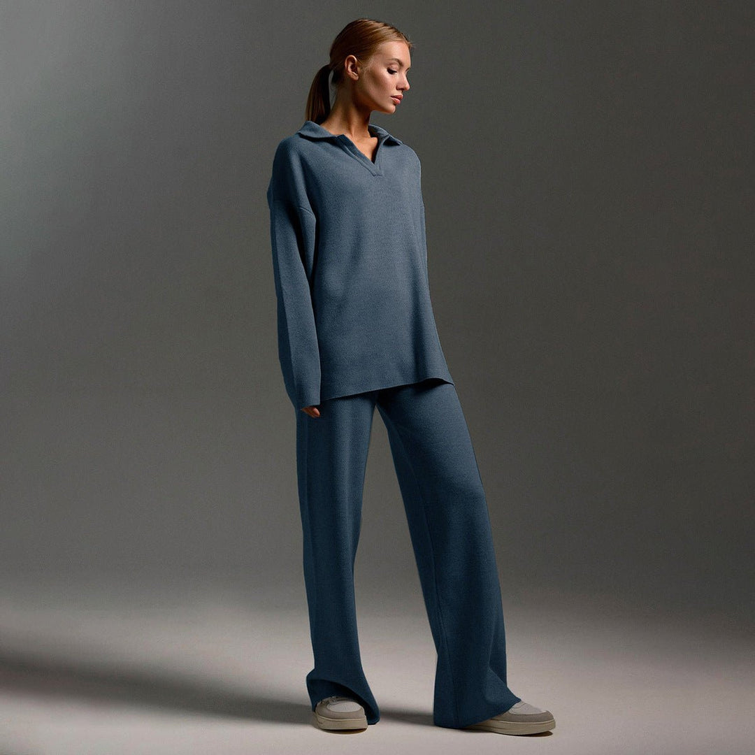 Sienna | Women's Tracksuit – Knitted Sweatshirt & Joggers Two-Piece Loungewear Set