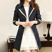 Women's Trench Coat with Belt – Classic Khaki or Black Coat, S-3XL – Dôre
