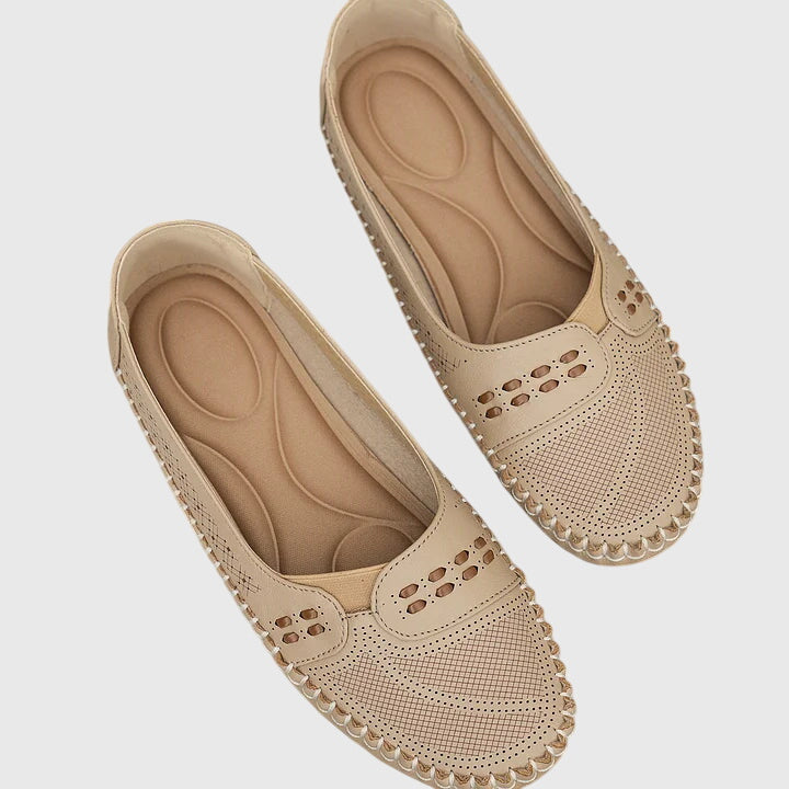 Priscilla | Women's Slip-On Orthopedic Flats with Perforated Cutout Detail