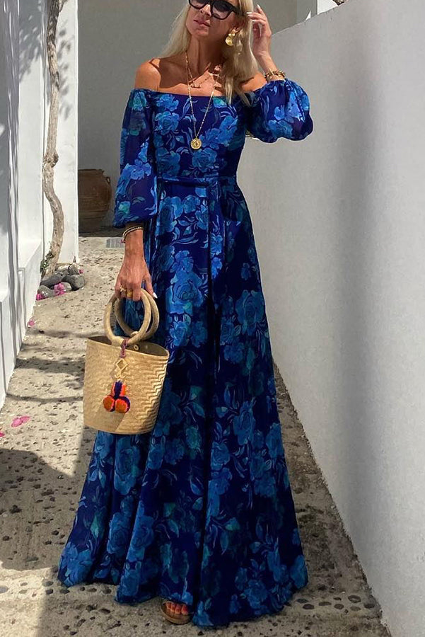 Isadora | Floral Puff Sleeve Off Shoulder Dress
