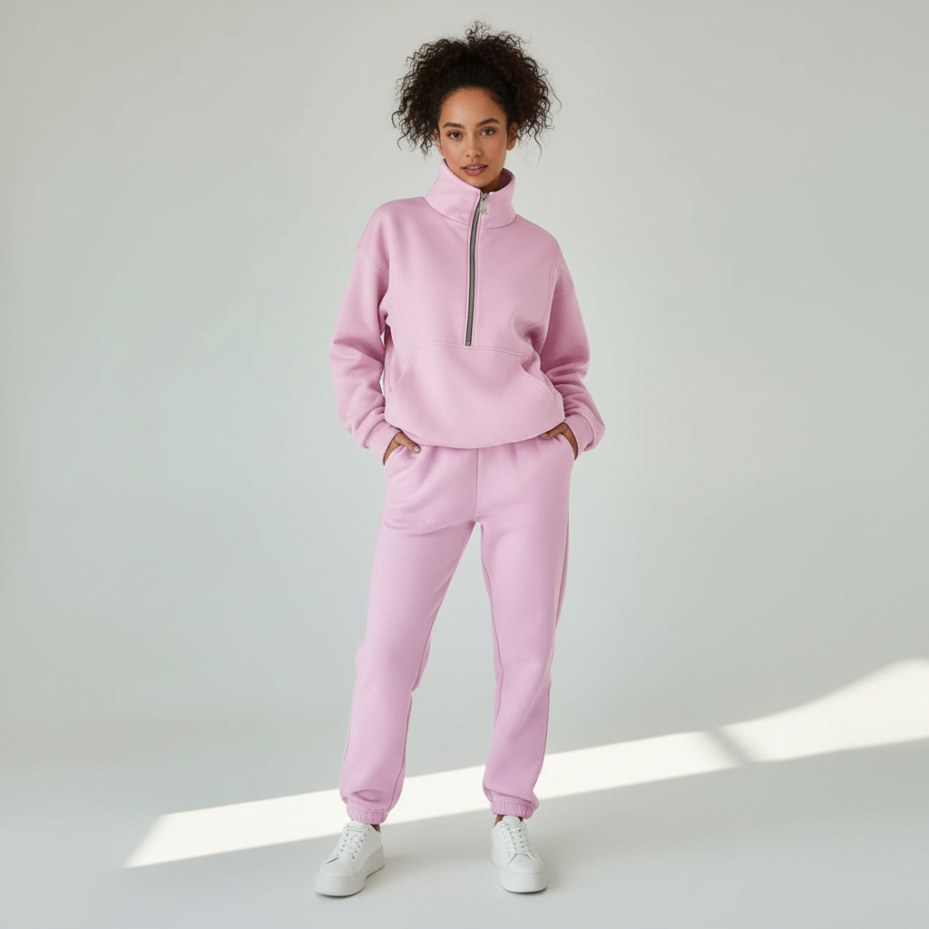 Fabienne | Women's Tracksuit – Half-Zip Sweater & Trousers Two-Piece Set