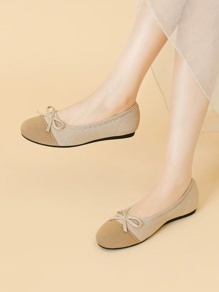 Ottavia | Women's Round Toe Orthopedic Flats with Bow Tie Detail
